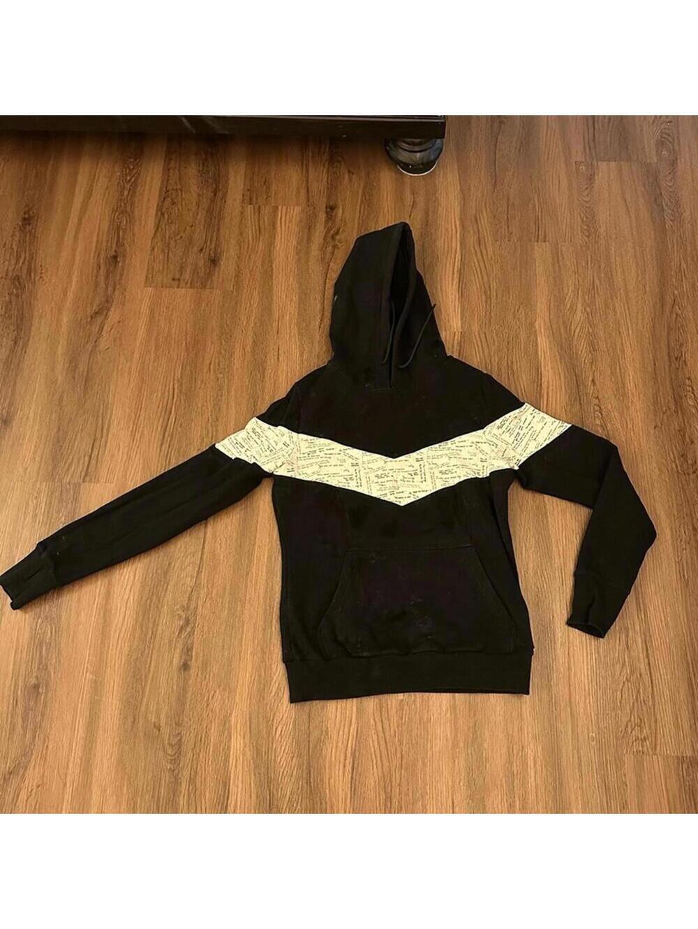 Buffbunny collections black and white inspirational hooded sweatshirt pockets